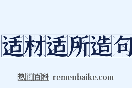 适材适所造句是什么意思的图片